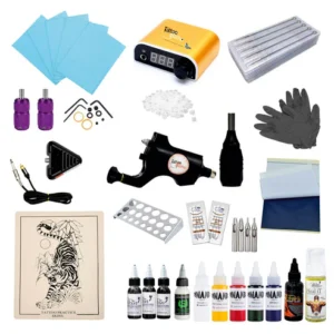 TG- Pro Stature Rotary Tattoo Machine Kit , 3 Colors , 20 Needles