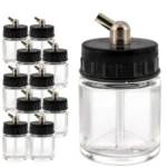 TG Airbrush Glass Jar with 30o Down Angle Adaptor Lid Assembly