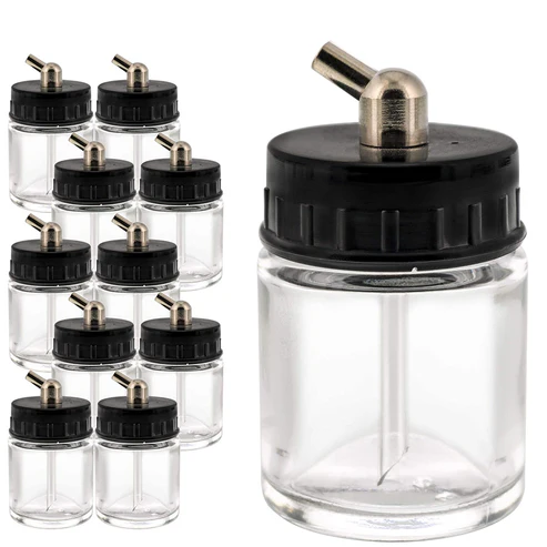 TG Airbrush Glass Jar with 30o Down Angle Adaptor Lid Assembly