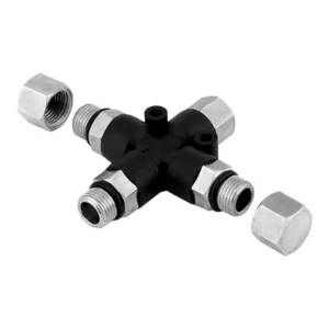 Tattoo Airbrush Manifold: 3-Way Air Pipe Splitter with 1/8" BSP Taps (AG-403)