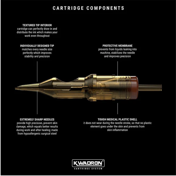 Kwadron Tattoo Cartridge Needles (Box of 20 Pcs)
