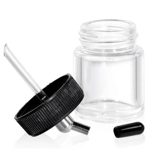 TG Airbrush Glass Jar with 30o Down Angle Adaptor Lid Assembly