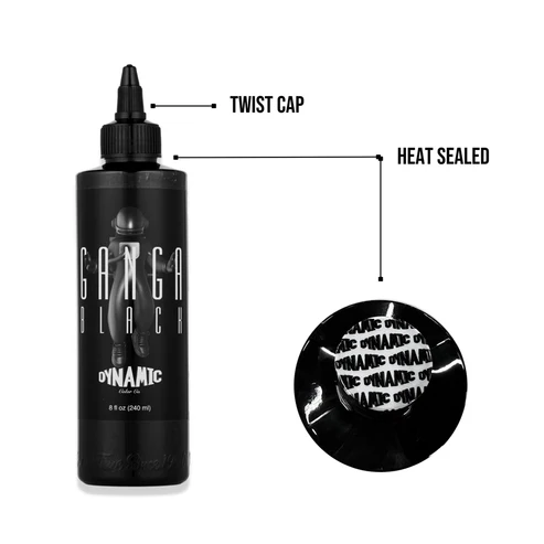 Dynamic Ganga Black Tattoo Ink - 8 oz. Bottle