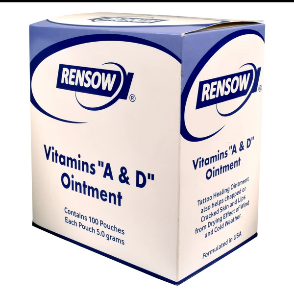 Rensow Vitamin A&d Ointment Contains 100 Pouches for Tattoo Aftercare