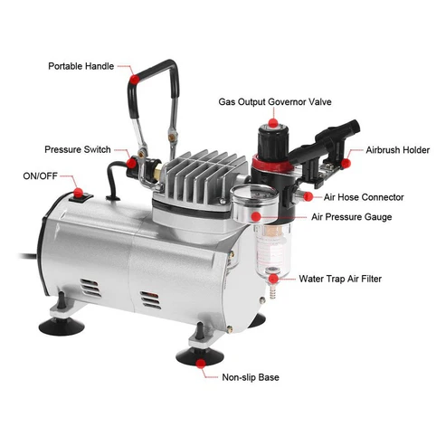 Weytoll AG-18B 1/5hp, Air Compressor with regulator, 220-volt, 50HZ and European Plug