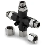 Tattoo Airbrush Manifold: 3-Way Air Pipe Splitter with 1/8" BSP Taps (AG-403)