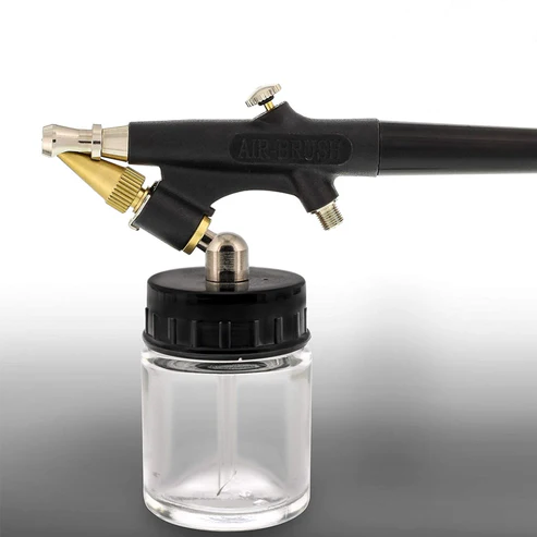 TG Airbrush Glass Jar with 30o Down Angle Adaptor Lid Assembly