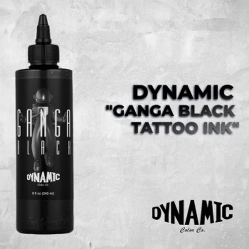 Dynamic Ganga Black Tattoo Ink - 8 oz. Bottle