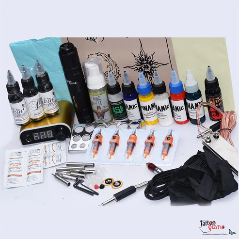 TG- Legend Sol Wireless Pen Tattoo Machine Kit, 4 Colors , 20 Needles