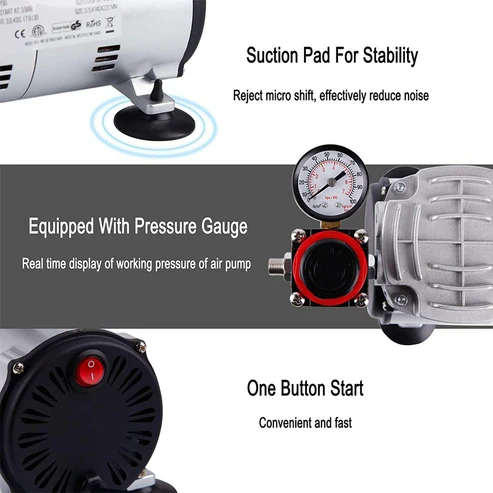 Weytoll AG-18B 1/5hp, Air Compressor with regulator, 220-volt, 50HZ and European Plug